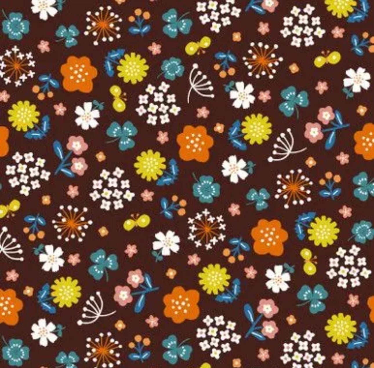Japanese Nordic Style Flowers-Brown