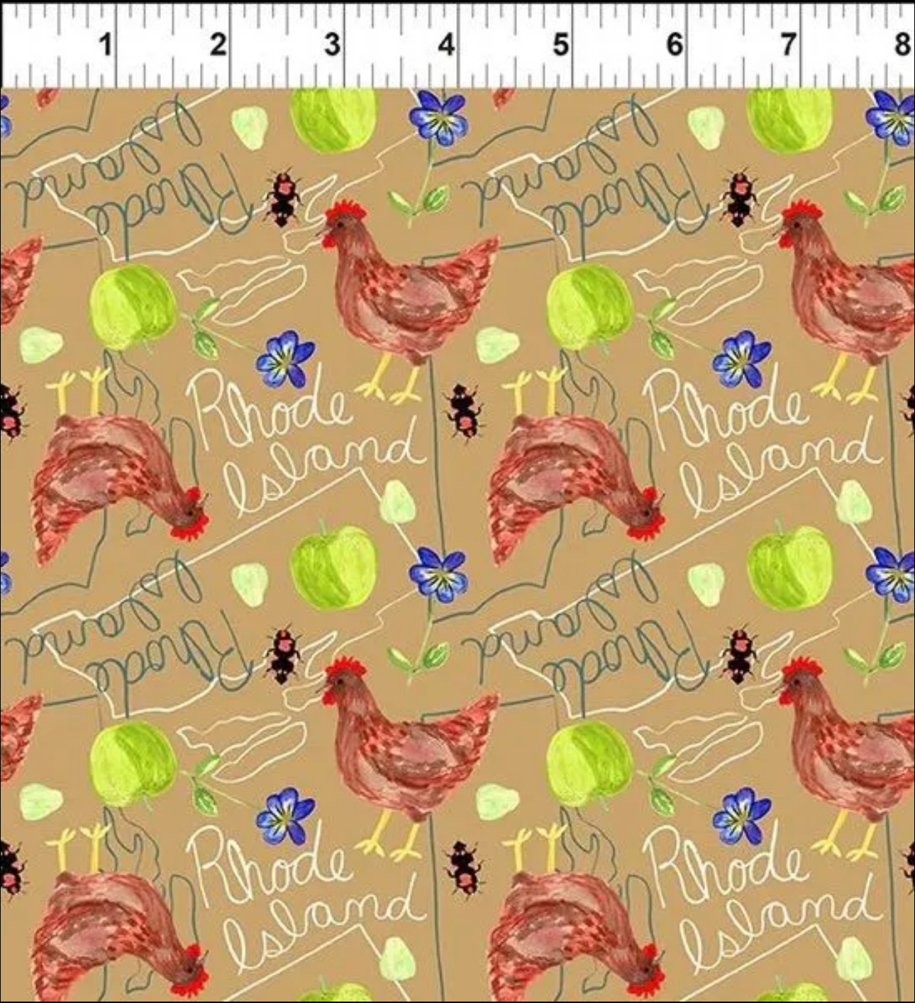 In The Beginning Fabrics Natural State Rhode Island Chickens