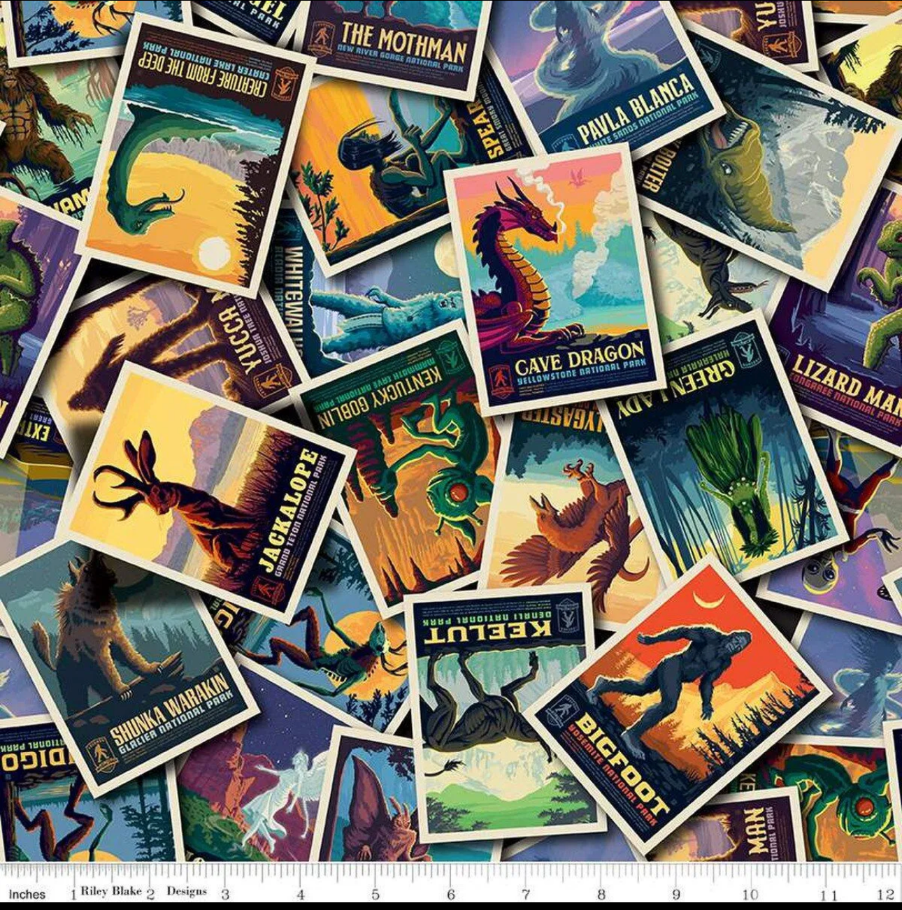 Legends of the National Parks-Postcard Toss Multi-Riley Blake
