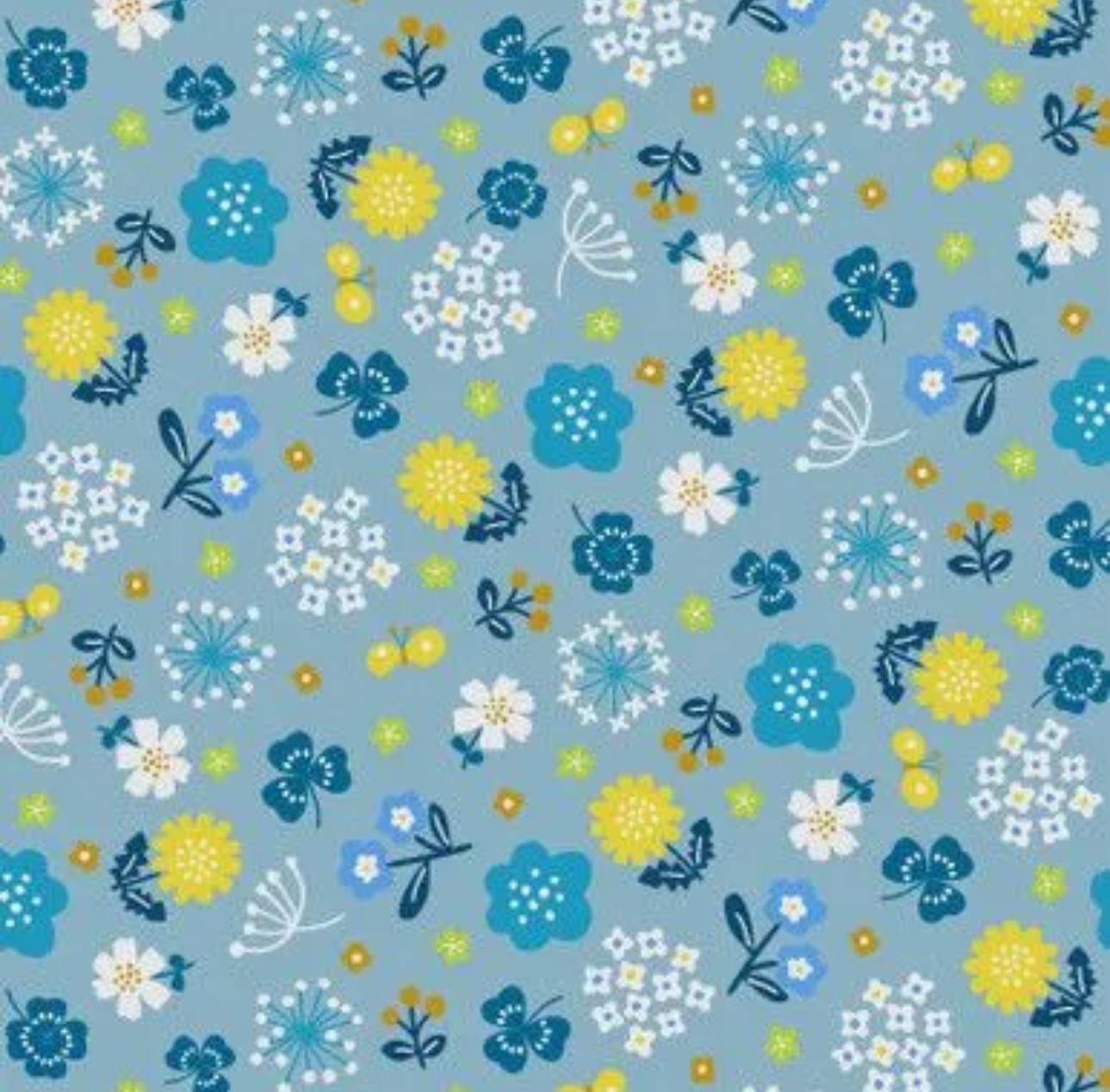 Japanese Nordic Style Flowers-Blue